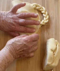 Dough being shaped by le nonne for italian traditions